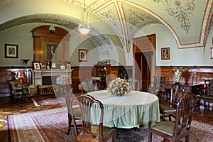 Cabinet inside castle of Lubomirski in Lancut. Poland