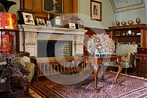 Cabinet inside castle of Lubomirski in Lancut. Poland