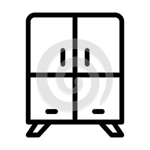 Cabinet Vector Thick Line Icon For Personal And Commercial Use