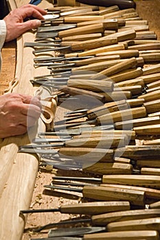 Cabinetmaker with his tools photo