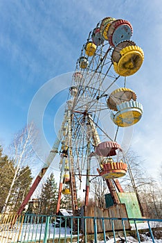 Cabins of abandoned Ferris wheel