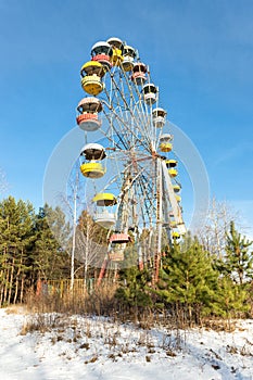 Cabins of abandoned Ferris wheel, Pervouralsk, Urals, Russia