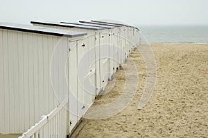 Wooden cabins on the beach.