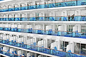 Cabins of a modern cruise ship