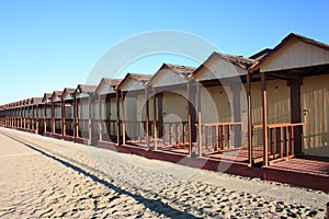 Cabins on the sea or locker rooms