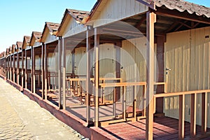 Cabins on the sea or locker rooms