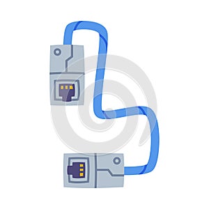 Cable as Personal Computer Accessory and Component Vector Illustration