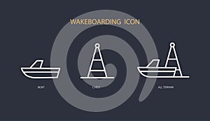 Cable and boat wakeboard photo