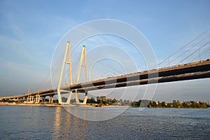 Cable-braced bridge in St.Petersburg.