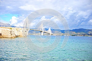 The cable bridge Patra, Greece