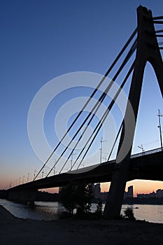 Cable bridge silhouette