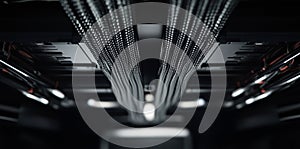 Cable bundle organized neatly under desk