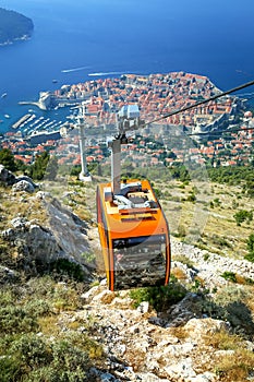 Cable car above Dubrovnik