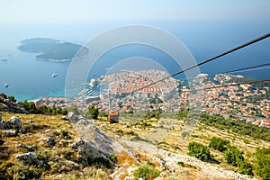 Cable car above Dubrovnik