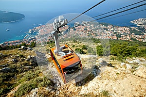 Cable car above Dubrovnik