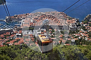 Cable Car above the old town Dubrovnik