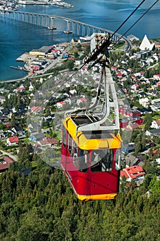 Cable car above Tromso city, Norway