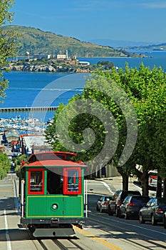 Cable Car & Alcatraz Island in San Francisco