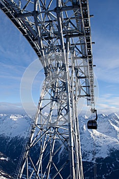 Cable-car in alps