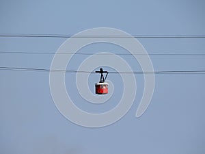 Cable Car in Barcelona with Background
