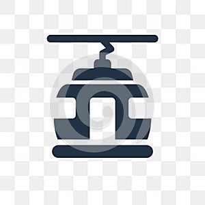 Cable car cabin vector icon isolated on transparent background,