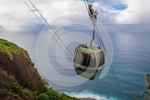 Cable car in Calhau das Achadas viewpoint