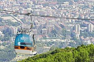 Cable car and city of Skopje, Macedonia
