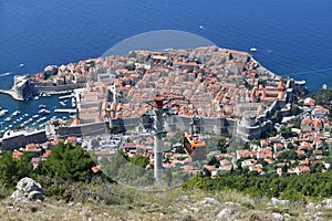 Cable Car descending Mount Srd towards Dubrovnik Old Town