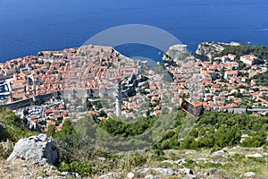 Cable Car descending towards Dubrovnik Old Town