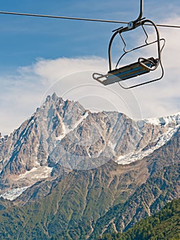 Cable car elevator in French Alps, Chamonix