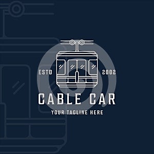 cable car or gondola logo line art simple minimalist vector illustration template icon graphic design. transportation business