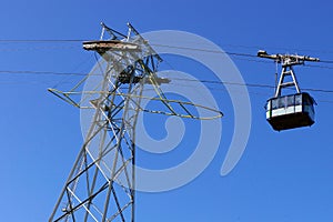 Cable car at height - Postavaru Mountains, landmark attraction in Romania