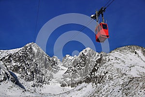 Cable car in High mountains