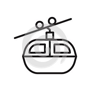 Cable car icon vector isolated on white background, Cable car sign , linear symbol and stroke design elements in outline style