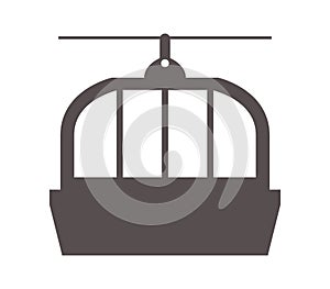 Cable car icon on a white background