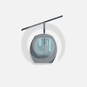 Cable car isolated flat illustration. design element