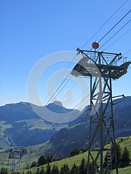 Cable car mast of the Wasserauen-Ebenalp line