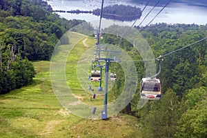 Cable Car & Mont-Tremblant Lake, Quebec, Canada