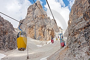 Cable car at Monte Cristallo Massif photo