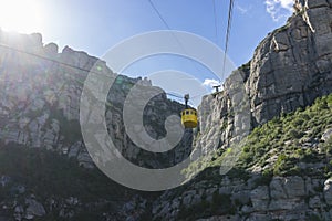Cable car of the Montserrat Monastery in Barcelona, Catalonia, S