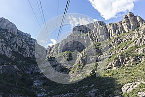 Cable car of the Montserrat Monastery in Barcelona, Catalonia, S