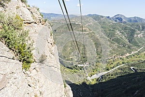 Cable car of the Montserrat Monastery in Barcelona, Catalonia, S