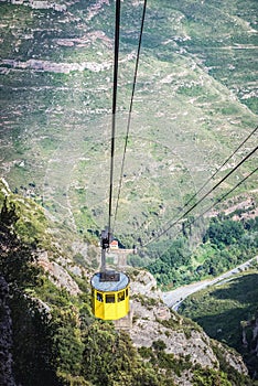 Cable car in Montserrat mountains, Spain