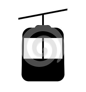 Cable car mountain lift vector icon