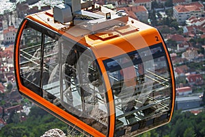 Cable car on the mountain Sdr in Dubrovnik photo