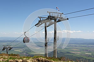Cable car in the mountains High Tatras