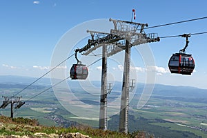 Cable car in the mountains High Tatras