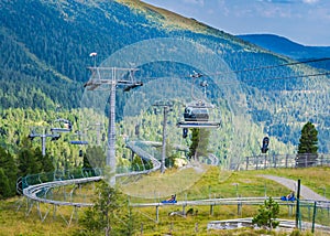 cable car in the mountains