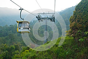 Cable car on moutain photo