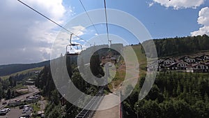 Cable car movement in the forest